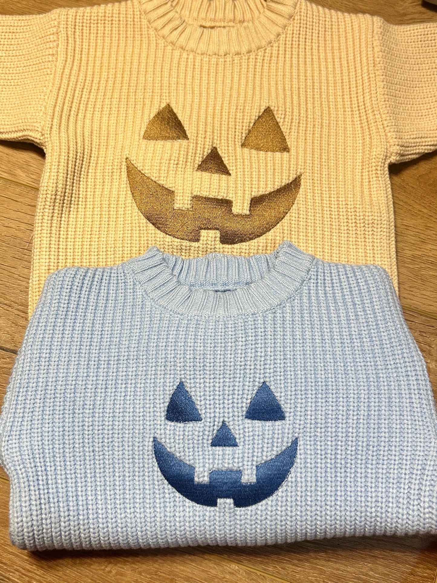 PREORDER Toddler Jack O Lantern Embroidered Sweater, Kids Halloween Sweater, Pumpkin Face Customized, For Babies and Toddlers