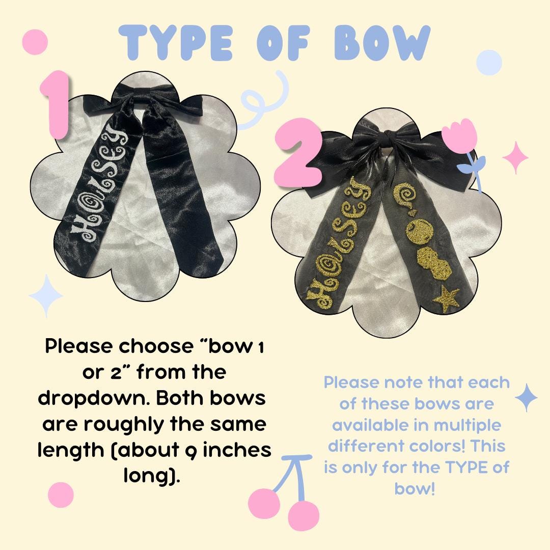 H Last Trick Custom Embroidered Concert Bows, Gifts for Her