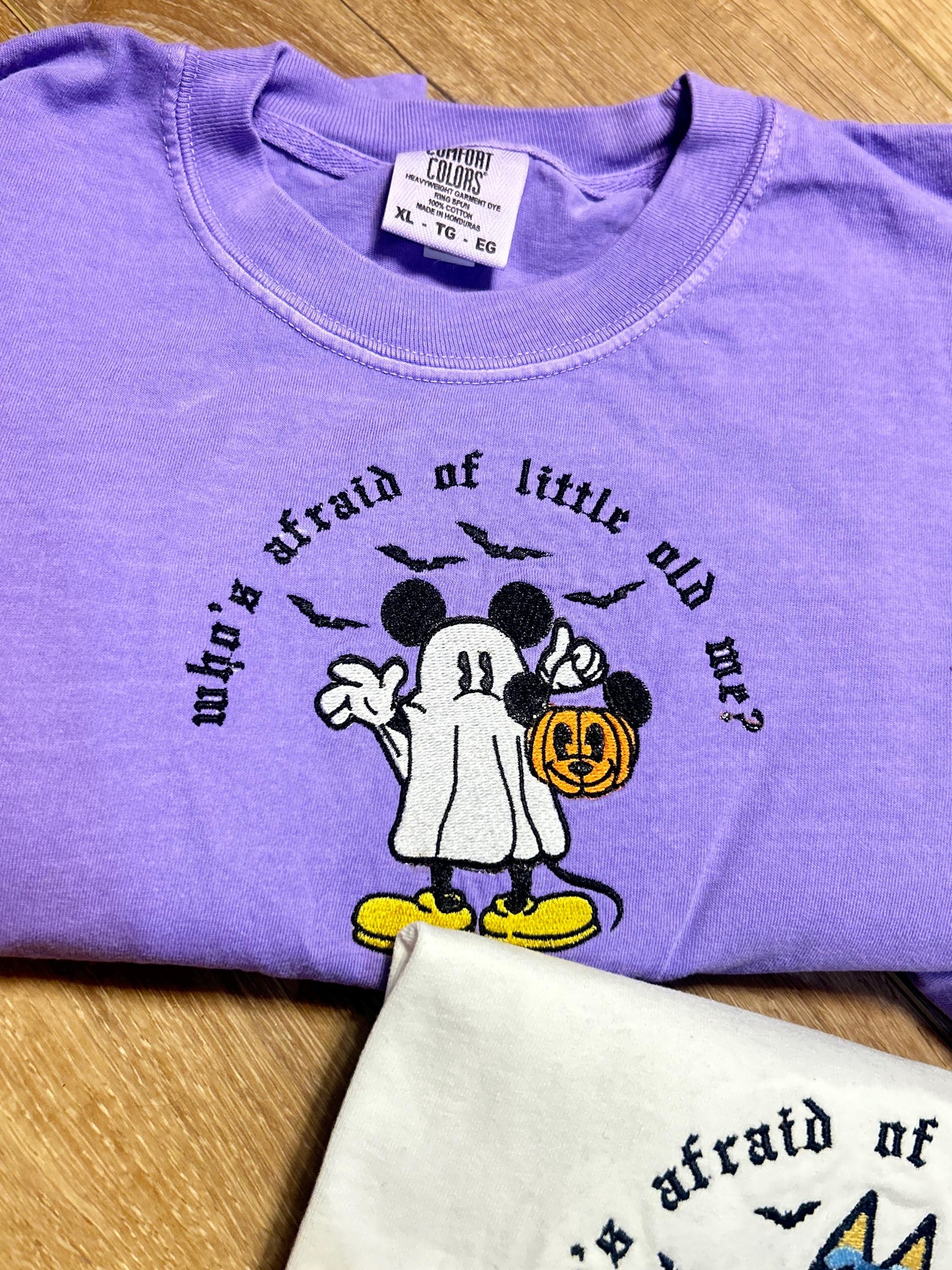 PREORDER Who's Afraid Embroidered T-Shirt WHITE DOG, Kids and Adults