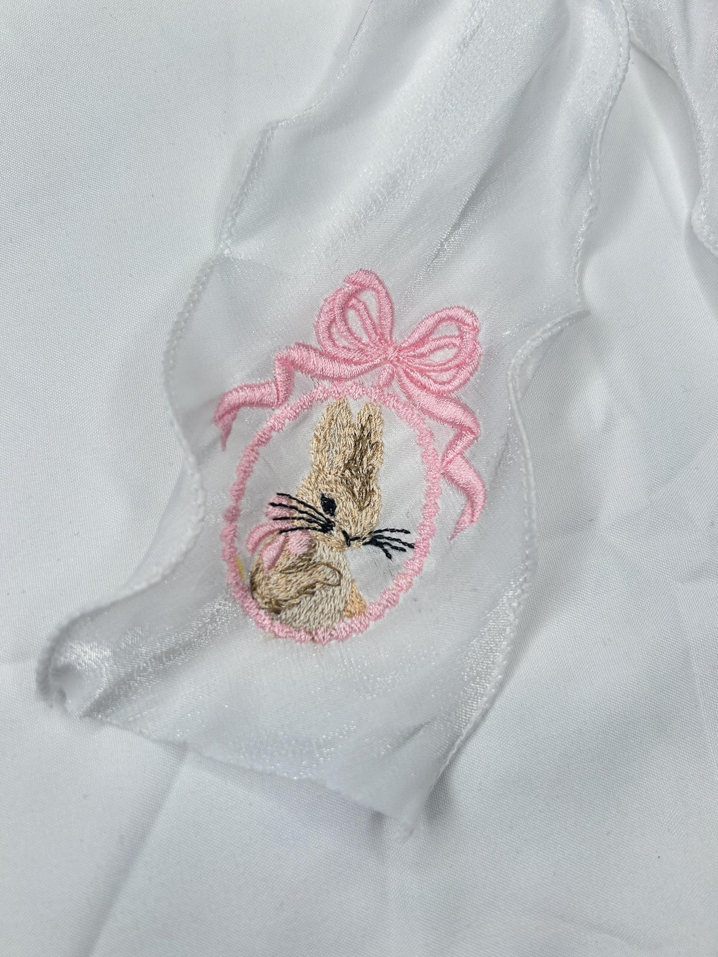 Easter Custom Embroidered Bows, Kids Bunny Rabbit Bow