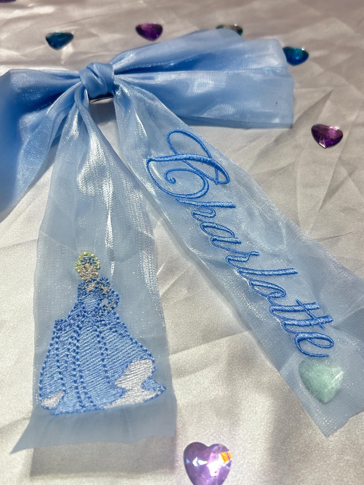 Princess Custom Embroidered Bows