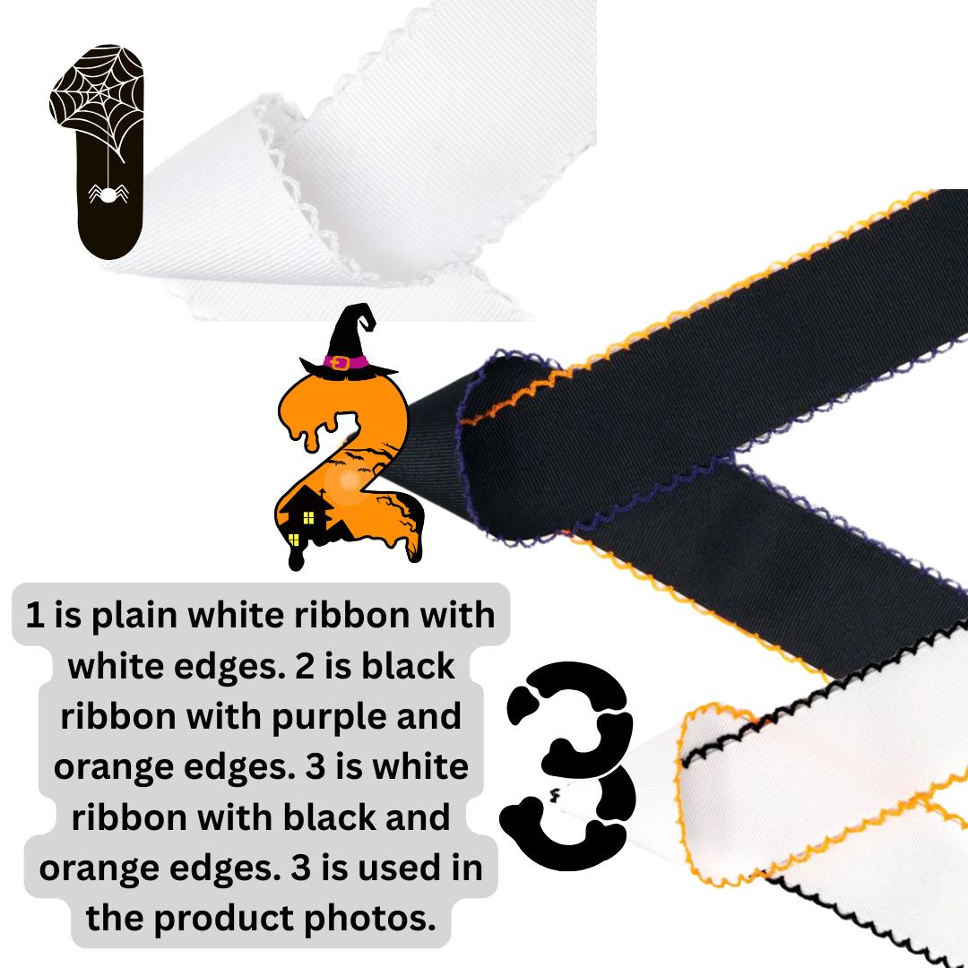 Mouse Halloween Embroidered Hairbow, Custom Embroidery Kids, Spooky, Theme Park, Halloween Party