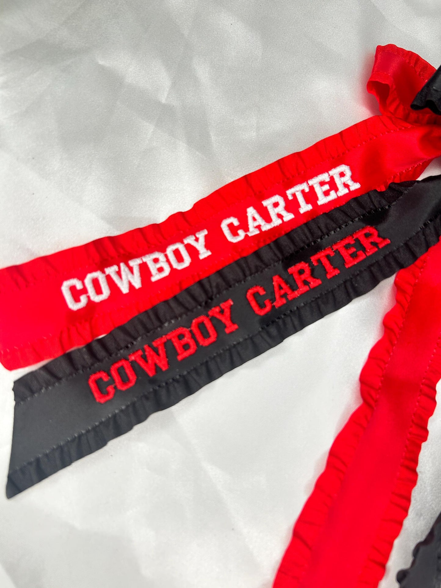 Cowboy Custom Embroidered Concert Bows, Gifts for Her, Cowboy *Insert Name Here*, Summer Concert Tour