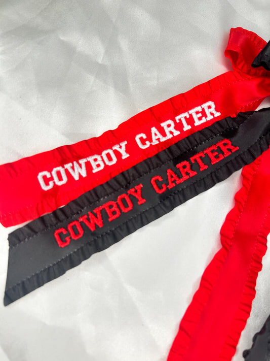 Cowboy Custom Embroidered Concert Bows, Gifts for Her, Cowboy *Insert Name Here*, Summer Concert Tour