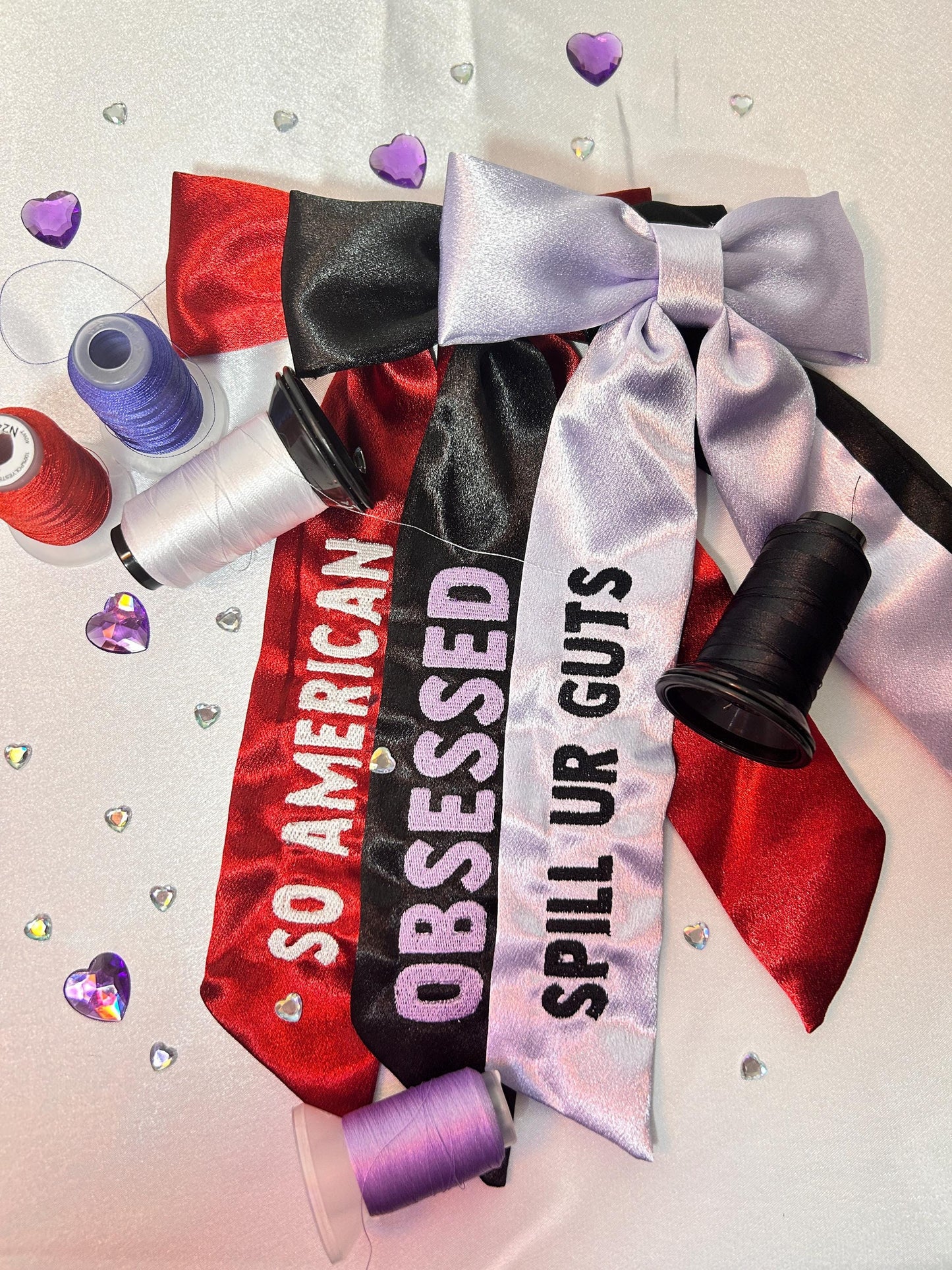 Custom Embroidered Concert Bows, Gifts for Her, Music Lovers