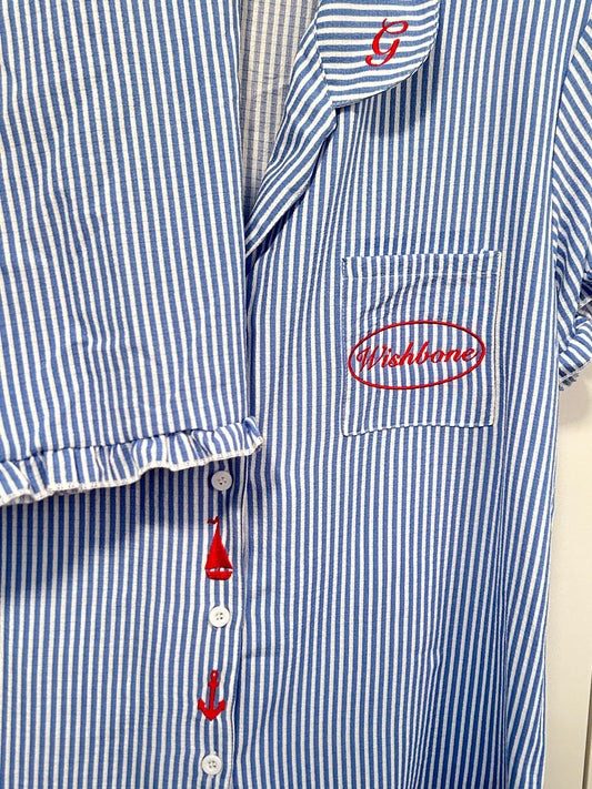 Wishbone Embroidered Pajamas Set