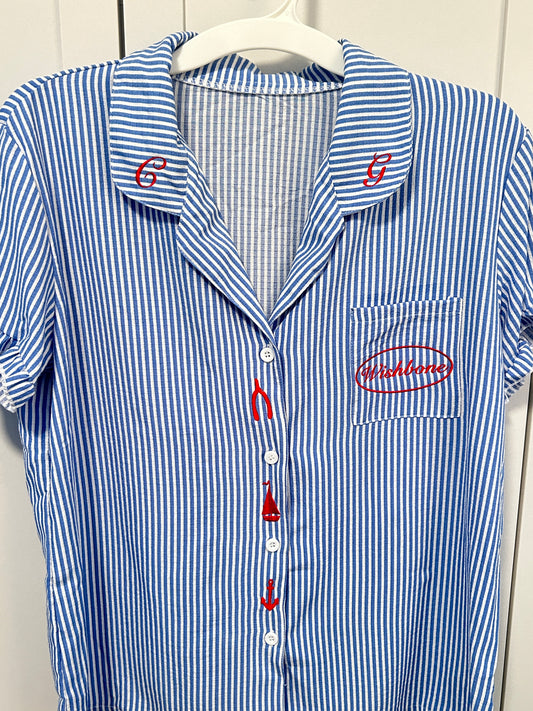 Wishbone Embroidered Pajamas Set