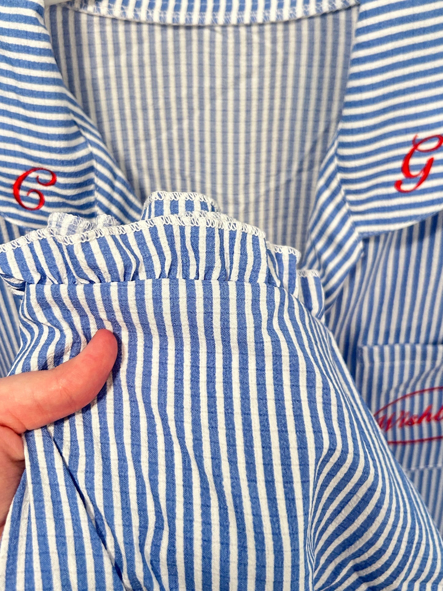 Wishbone Embroidered Pajamas Set