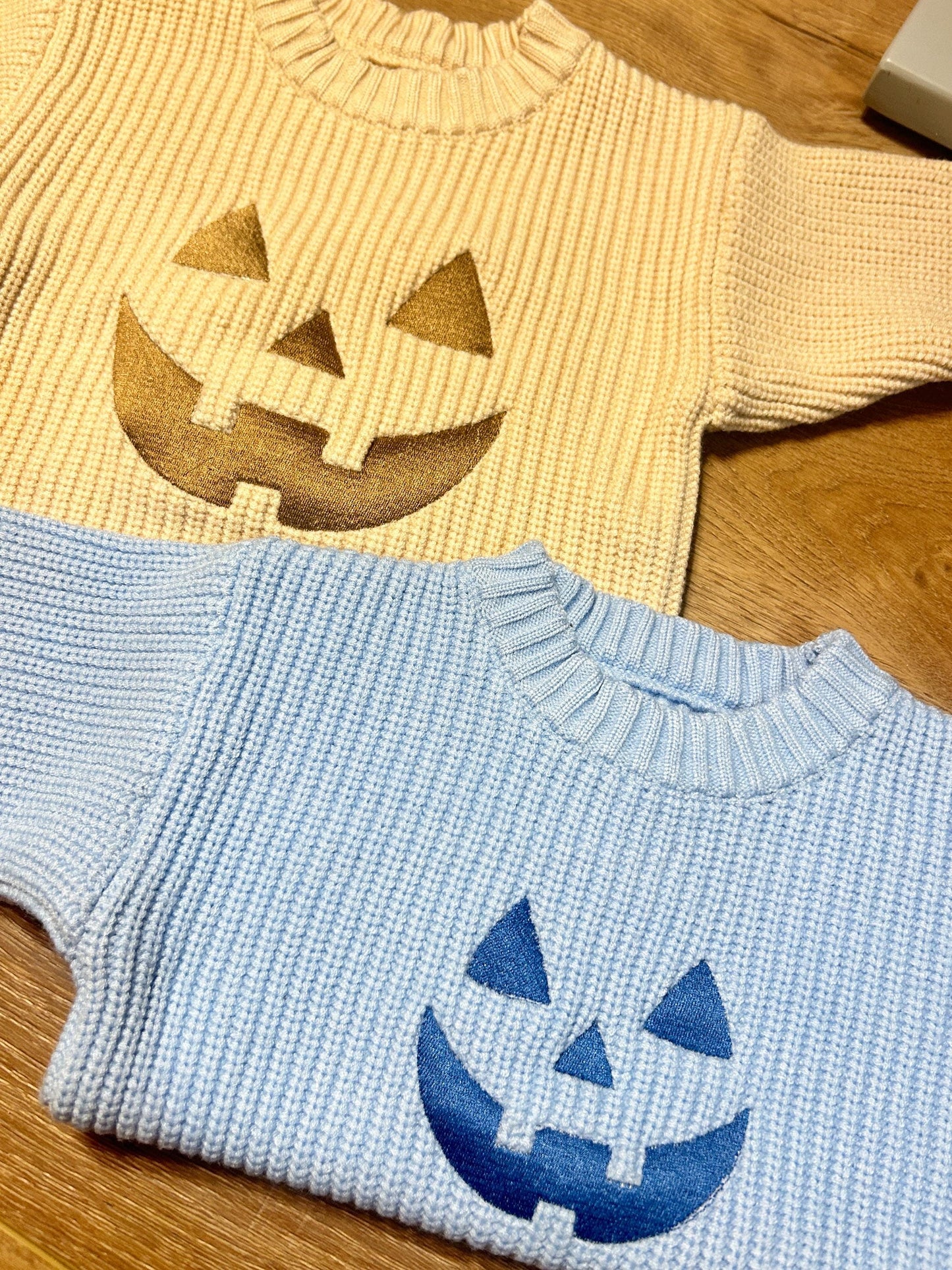 PREORDER Toddler Jack O Lantern Embroidered Sweater, Kids Halloween Sweater, Pumpkin Face Customized, For Babies and Toddlers