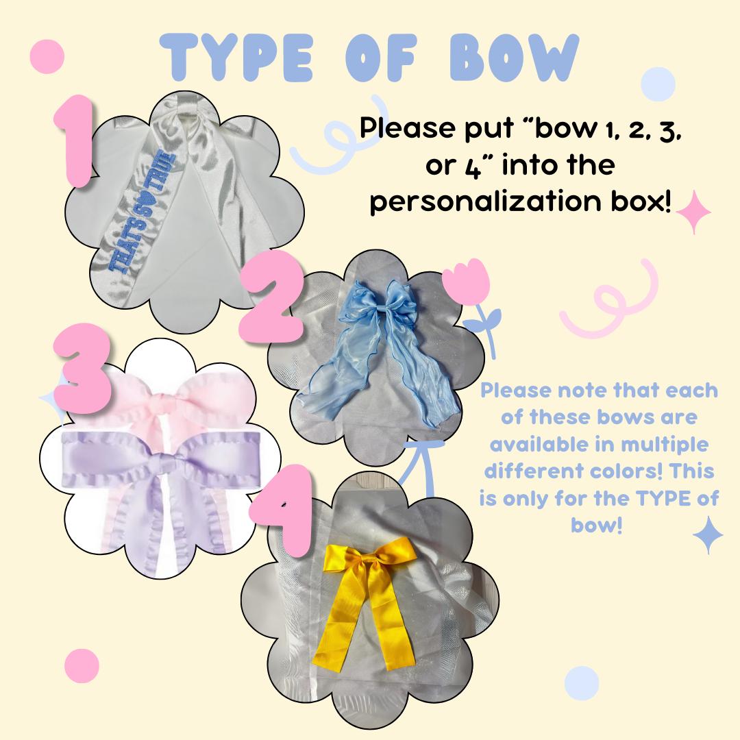 Miss Possessive Custom Embroidered Concert Bows, Tour