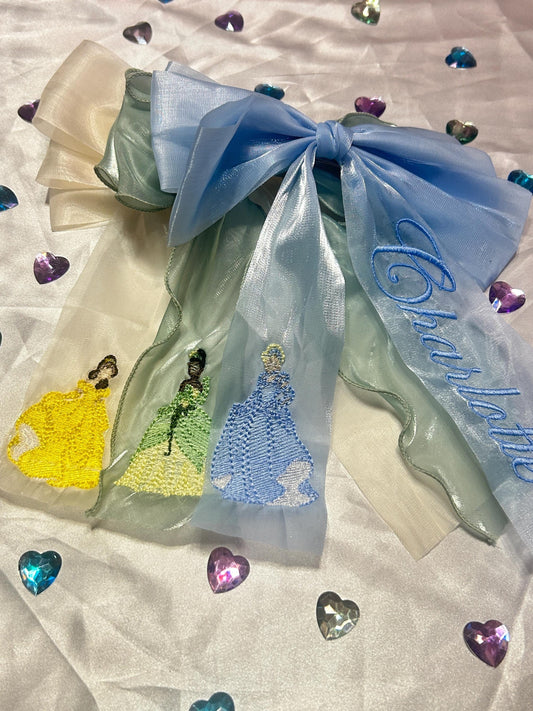 Princess Custom Embroidered Bows