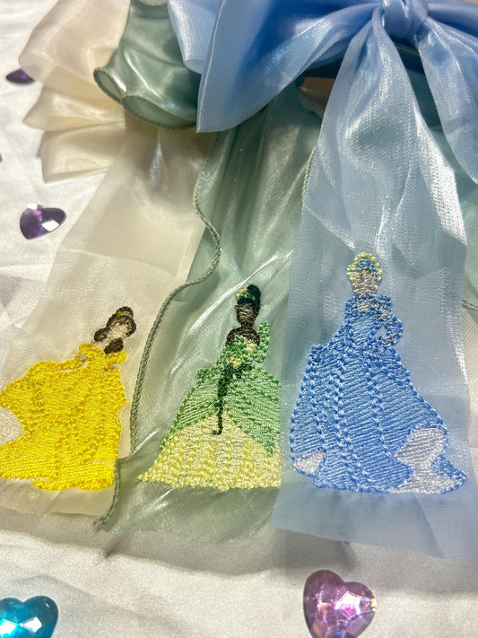 Princess Custom Embroidered Bows