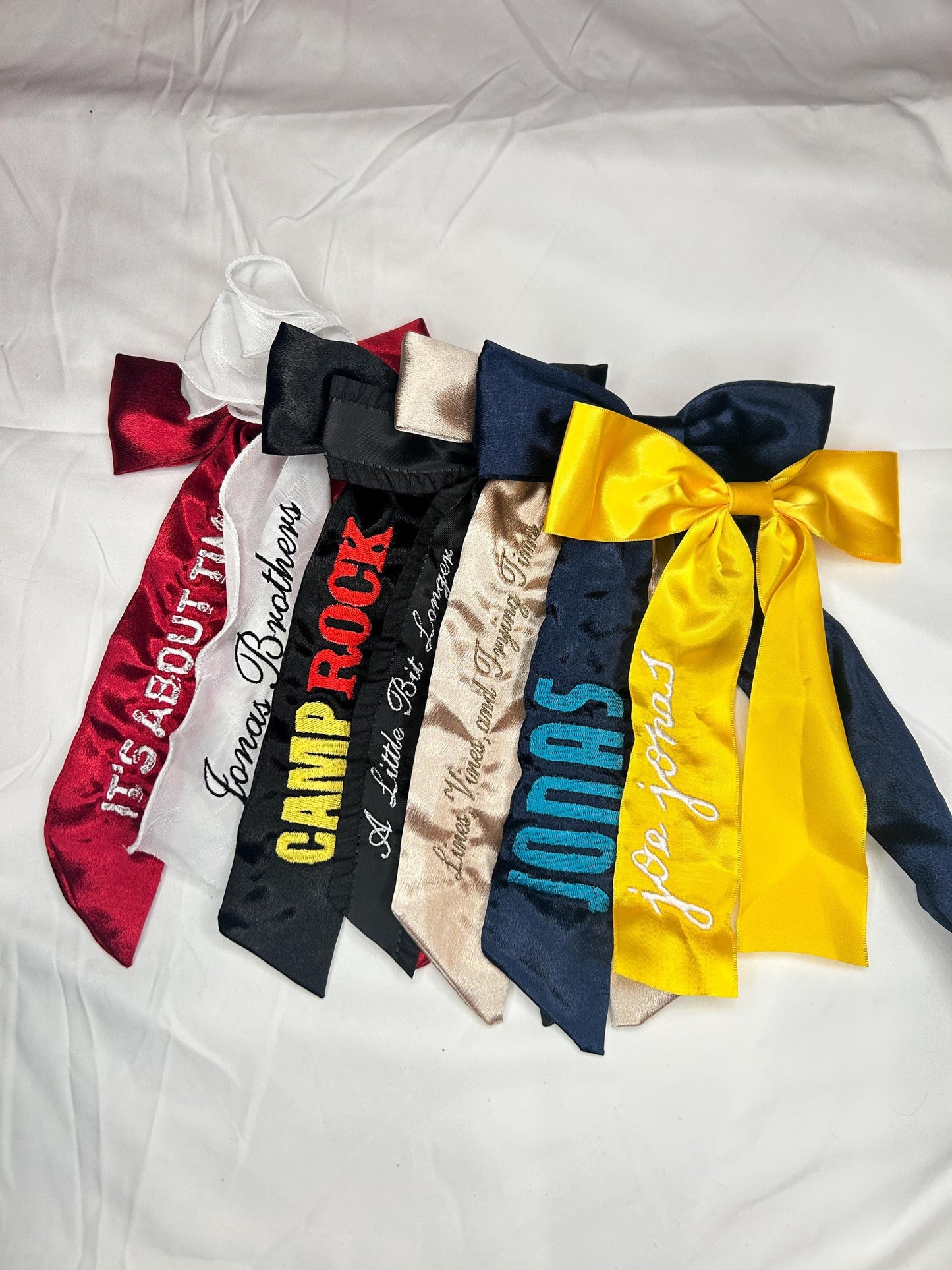 JB Custom Embroidered Concert Bows, Gifts for Her