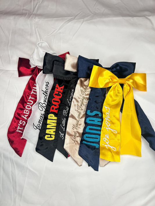 JB Custom Embroidered Concert Bows, Gifts for Her
