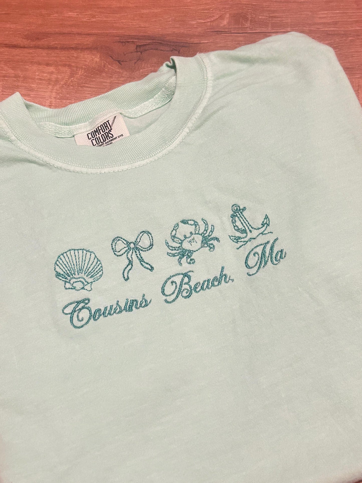 TSITP Beach Embroidered Comfort Colors T-Shirt Sweatshirt, Summer, Conrad, Jeremiah