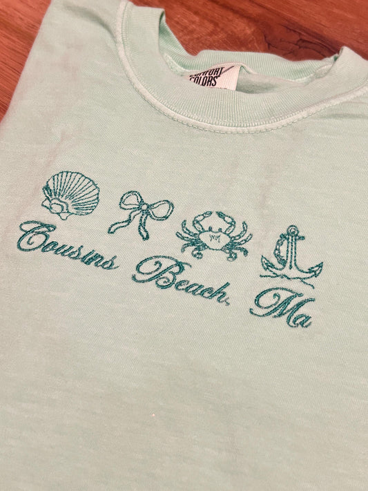 TSITP Beach Embroidered Comfort Colors T-Shirt Sweatshirt, Summer, Conrad, Jeremiah