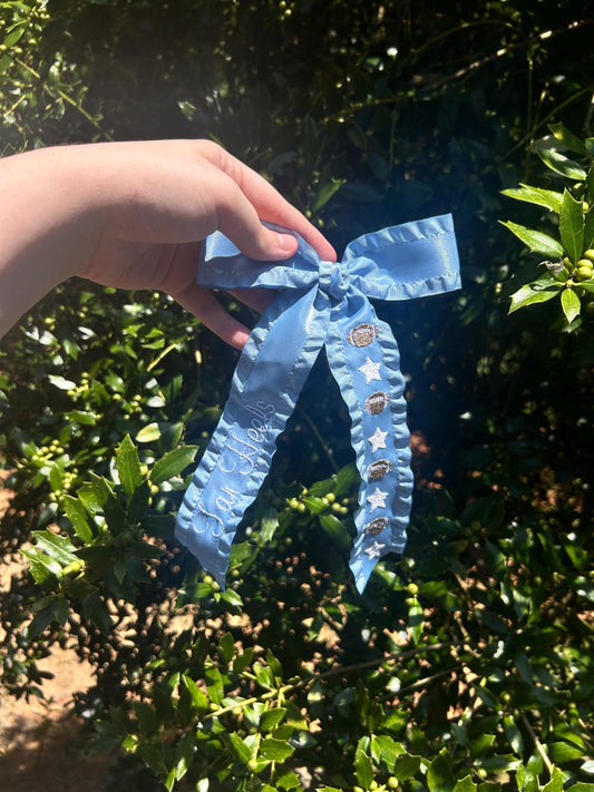 Football Custom Embroidered Concert Bows, Gifts for Her, Karma is the Guy