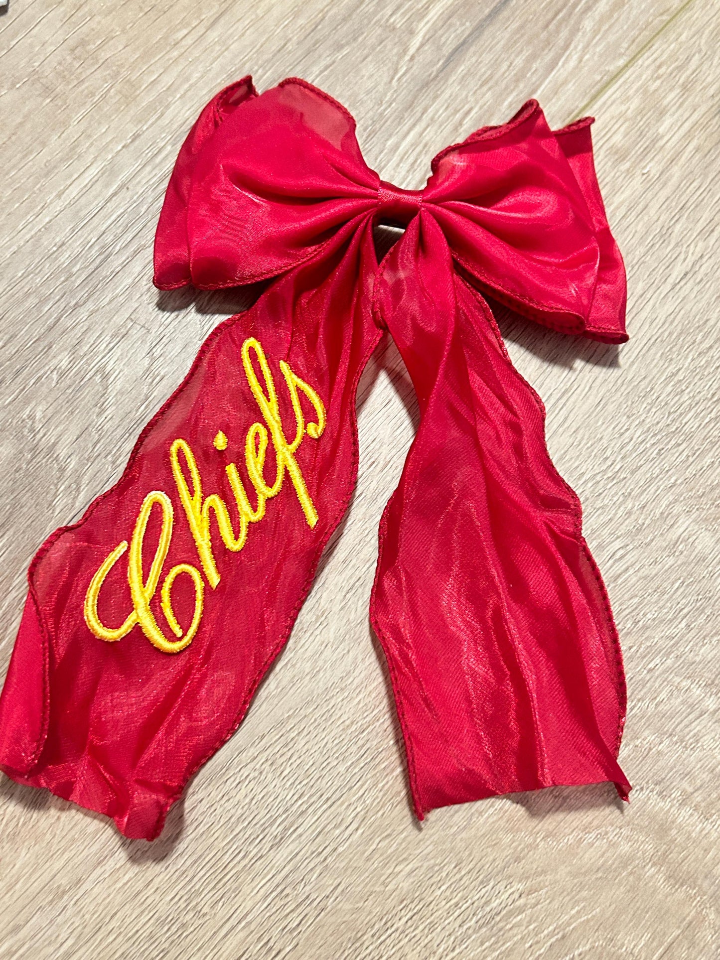 Game Day Custom Puff Embroidered Bows, Gameday, Sports, Football, Hockey, Basketball