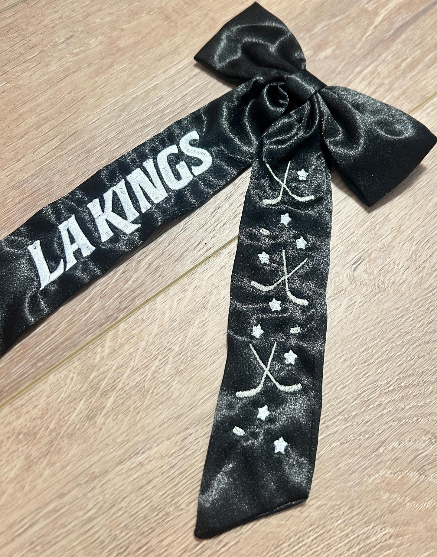 Hockey Custom Embroidered Bows, Gameday, Sports, Puff Optional