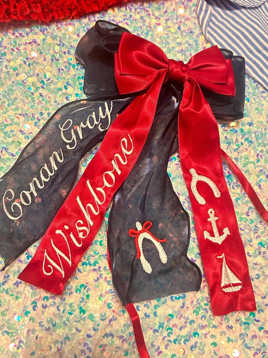 Wishbone Custom Embroidered Concert Bows, Gifts for Her, Tour