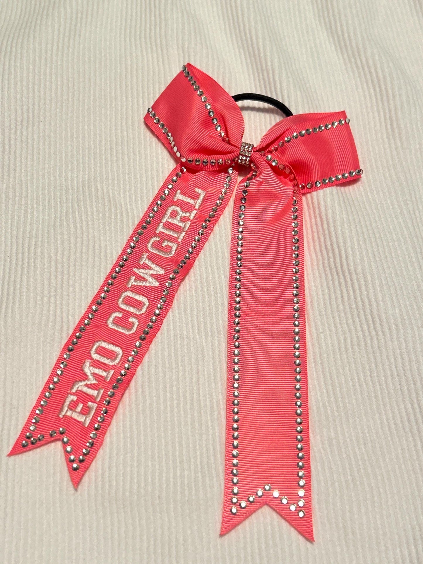 MM Custom Embroidered Concert Bows, Gifts for Her, Country Music, Pink