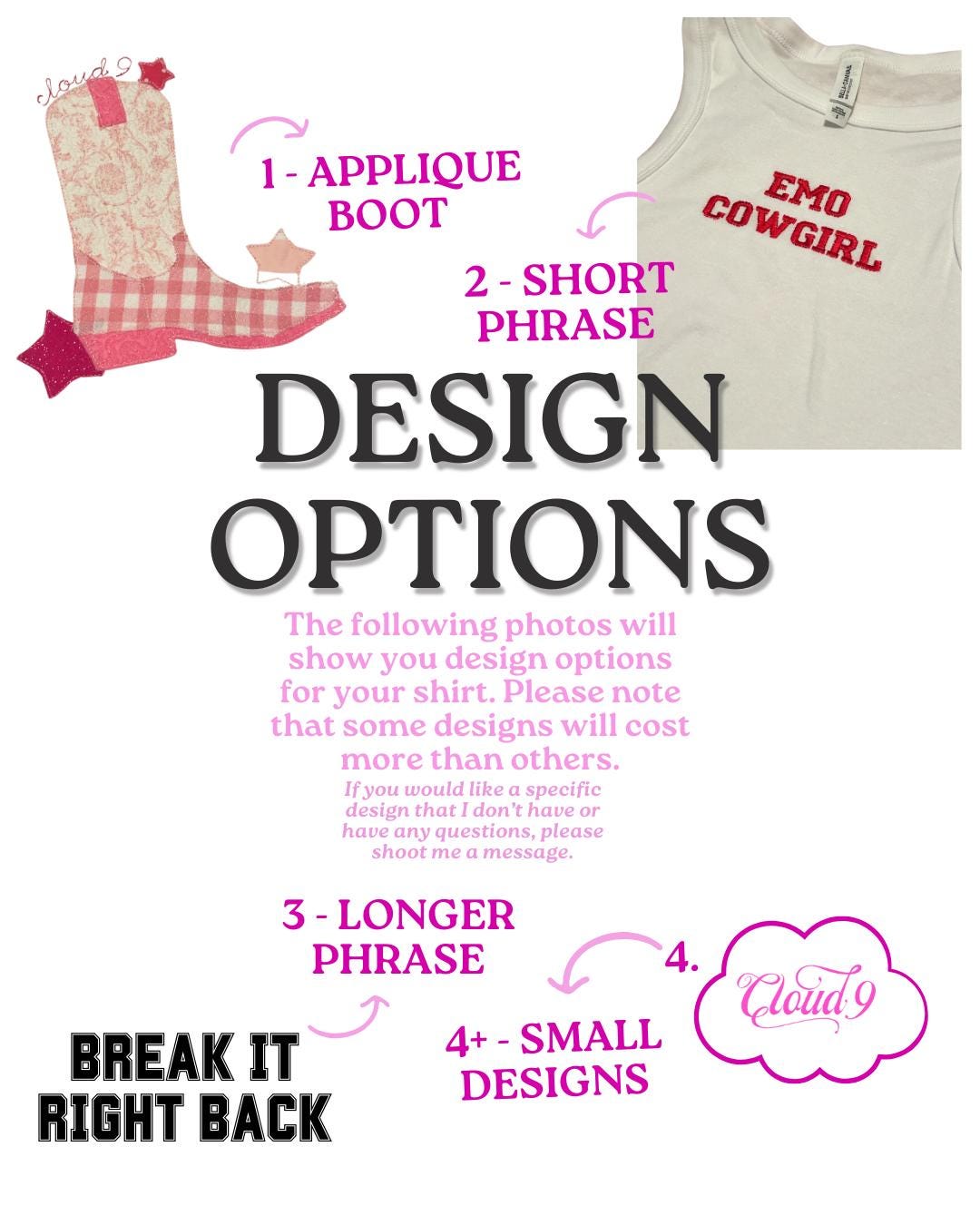 MM Inspired Customizable Embroidered Baby Tees and Tank Tops, Pink, Country Music, Tour