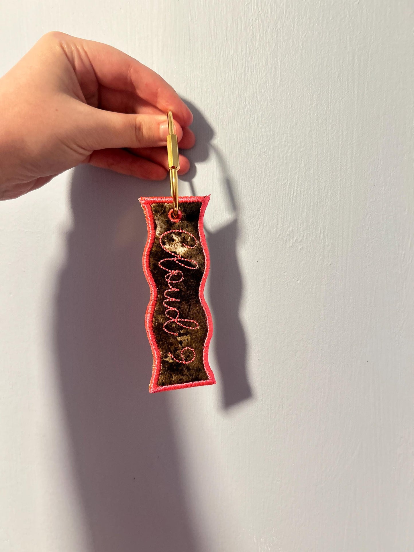 MM Pink Camo Bag Charm, Bag Tag, Keychain, Camouflage