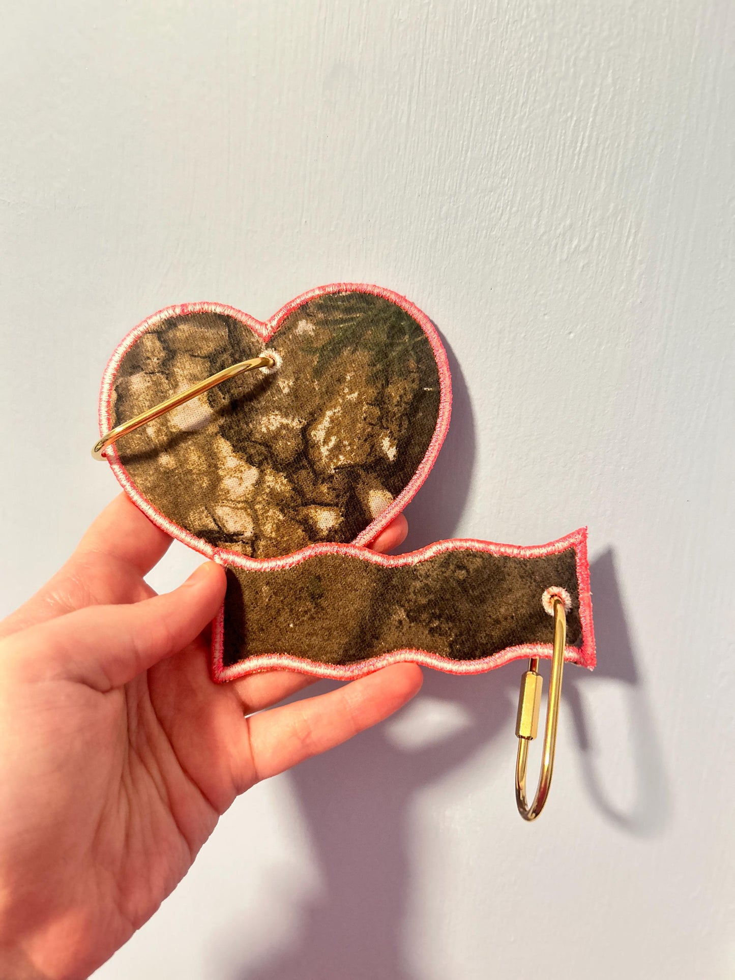 MM Pink Camo Bag Charm, Bag Tag, Keychain, Camouflage