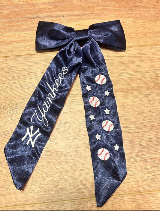 Baseball Custom Embroidered Game Bows, Gifts for Her, Collegiate, Major