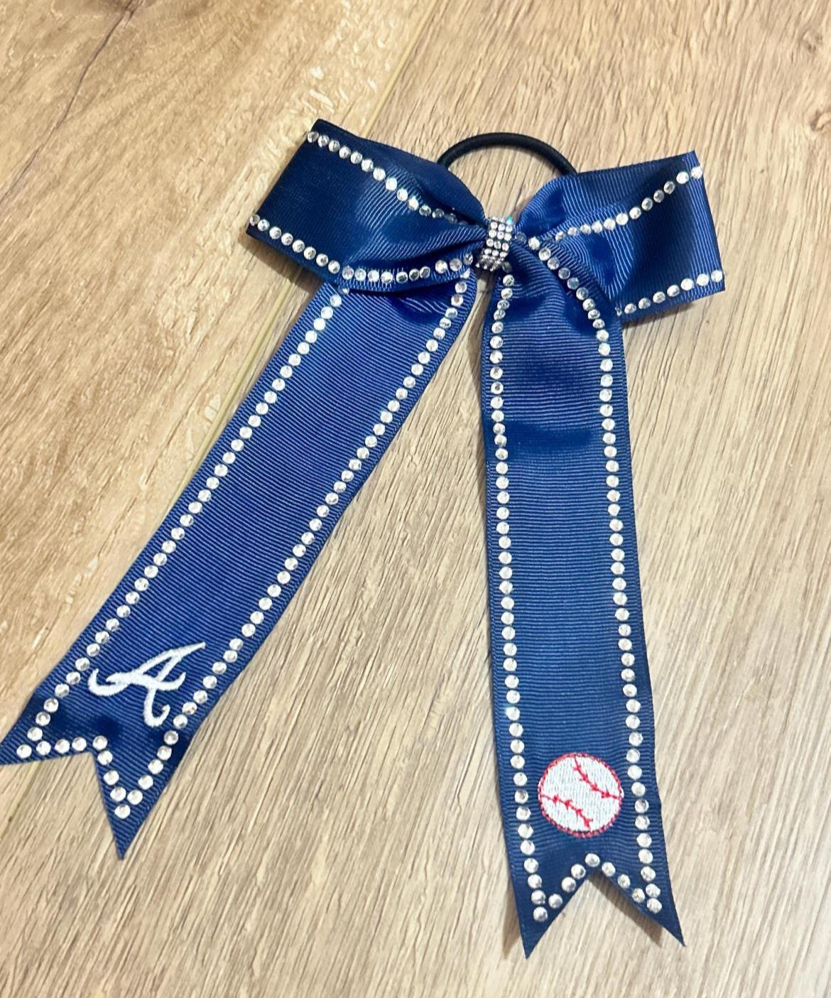 Baseball Custom Embroidered Game Bows, Gifts for Her, Collegiate, Major
