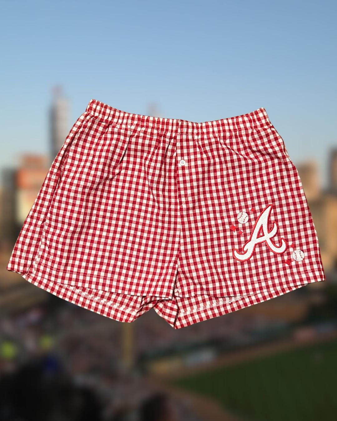 Baseball Inspired Customizable Embroidered Shorts, Ballgames, Collegiate, Professional