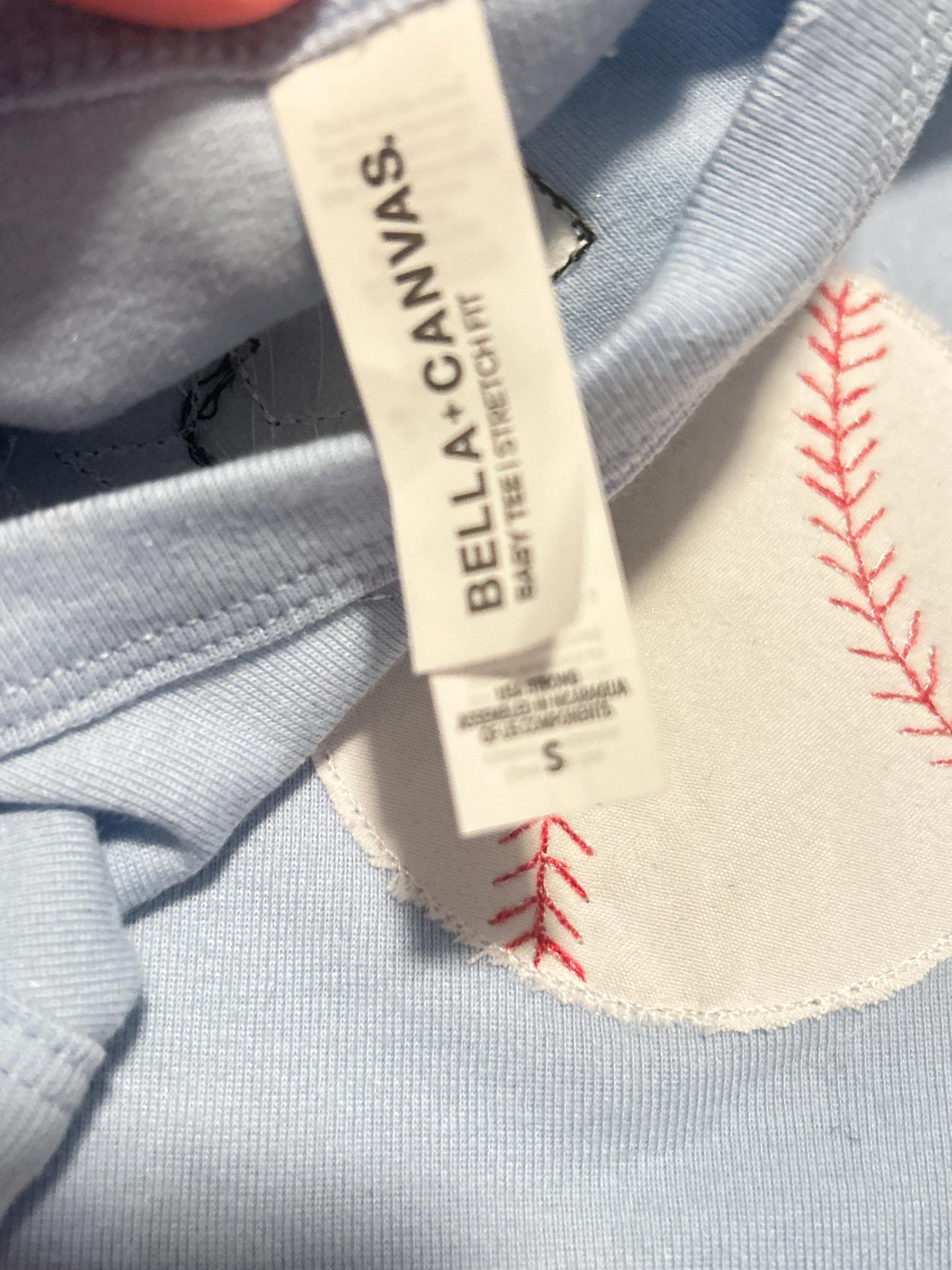 Baseball Appliqué Customizable Embroidered Baby Tees and Tank Tops, Ballgame, Softball, Games