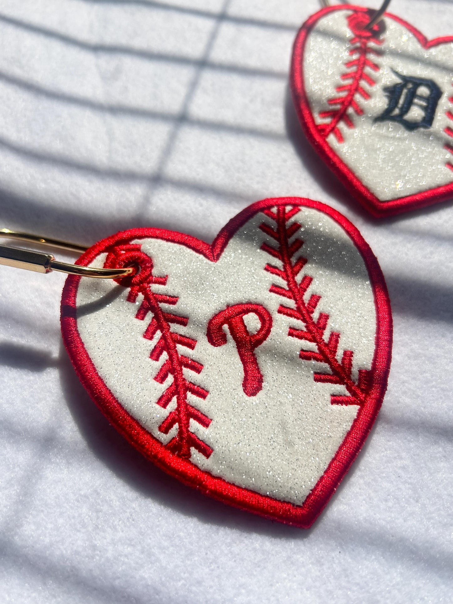 Custom Embroidered Baseball Bag Tags, Keychains