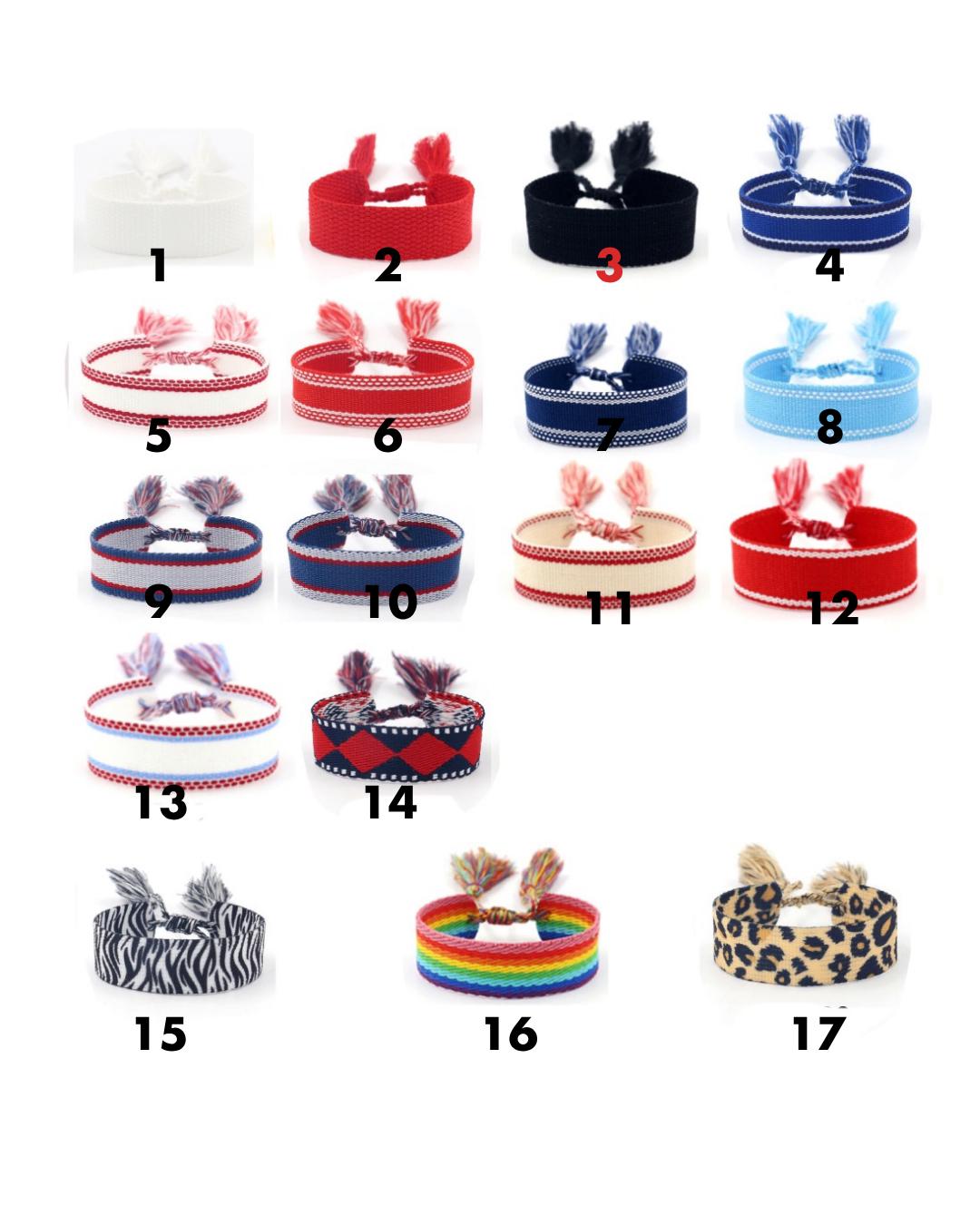 PREORDER ATL Red and Blue Baseball Team Embroidered Baseball Bracelets, Customizable, Georgia, Atlanta, Ballgame
